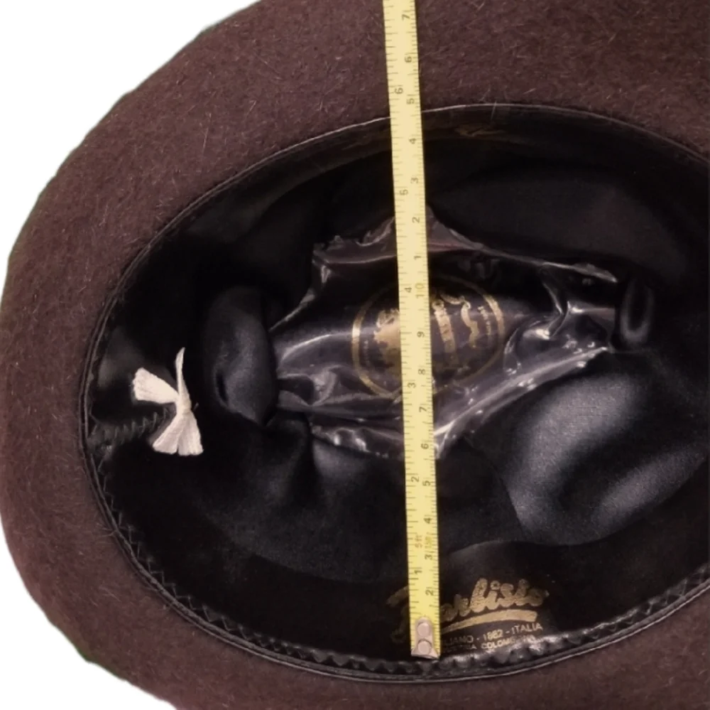Barbisio Vintage Brown Fur Felt Fedora with Braid Trimmed Crown - Picture 9 of 13
